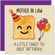 Mother in Law Birthday Card - A Little Birthday Toast - Funny Birthday Cards for Mother in Law