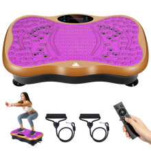 EVOLAND Vibration Plate Exercise Machine, Vibration Fitness Trainer with Bluetooth Speaker 5 Program Modes 2 Resistance Bands