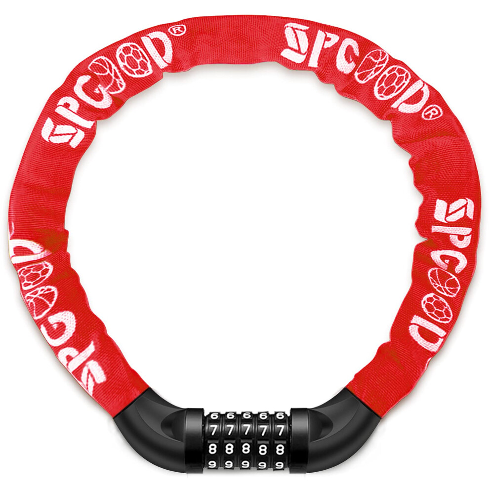 Spgood Bike Locks Heavy Duty/Bicycle Chain/Cycling Lock (14 Colors) 5-Digits Cod 5009182442542