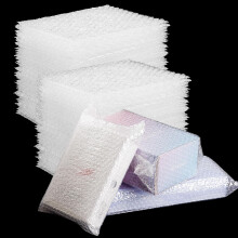 EVADOW 100Pack 15cmx20cm Bubble Out Bags Bubble Pouches Wrap Cushioning Packaging Bags, Double-Side Premium Small Bubbles Out Pouch for Moving, Shipp