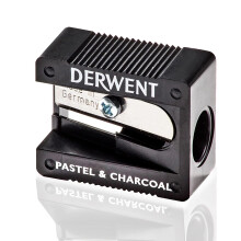 Derwent Pastel & Charcoal Pencil Sharpener, Manual Handheld Sharpener, Professional Quality, 0700234