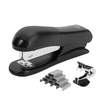 Deli Stapler Value Pack, Desktop Standard Staplers, 20 Sheet Capacity, Includes 640 Staples and Staple Remover, Black