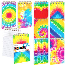 Koogel 32PCS Mini Spiral Notebooks, 7.6x12.7cm Tie Dye Notebook Pocket Notebooks Small Journal Ruled Memo Notepad for School Women Travel Kids
