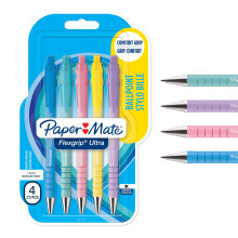 Paper Mate Flexgrip Ultra Pastel Ballpoint Pens | Medium Point (1.0mm) | Black I