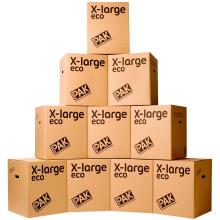 StorePAK Eco Boxes with Carry Handles - Suitable for Storage, Shipping, Packing & Moving House - 116 Litres - H 55cm x W 46cm x D 46cm - 100% Recycle