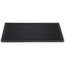 Heat Resistance Silicone Cup Coasters Rectangle-Shaped for Office Black Pvc Effective Draining 1Set