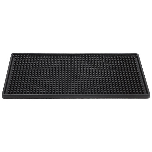 Heat Resistance Silicone Cup Coasters Rectangle-Shaped for Office Black Pvc Effective Draining 1Set