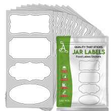 Armiz 100 Pcs Jam Jar Labels White Sticky Labels for Jars Perfectly Sized (8 x 4 cm)