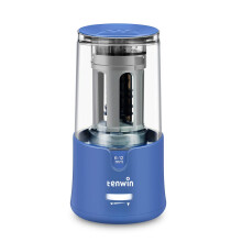 Electric Pencil Sharpener for Coloured Pencils, Portable Electric Sharpener with Container for 6-12mm Pencils