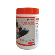 Groov-e Screen Wipes - Multipurpose Cleaning Wipes, Single Wet Wipes for Keyboards, Cameras, Monitors, Phones, & More - Resealable Container, 100 Pac