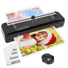 Laminator, A3 Laminator Machine with Built-in Trimmer, 70s Quick Warm-up, Cold and Thermal Laminating with 30 Laminating Sheets, Portable Laminating