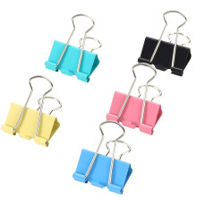 Binder Clips 25mm Colored Metal Bulldog Clips Foldback Clips 20Pcs Middle Swallowtail Clip File Money Paper Stationary Clamps for Office School Home