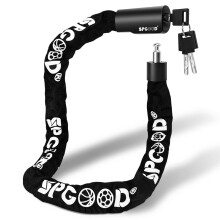 SPGOOD Bike Lock with 3 Keys - 90 cm with 6 mm Steel Chain, Anti-Theft High Security Bicycle Chain Lock with Waterproof Cover for Bicycle, E-Bike, MT