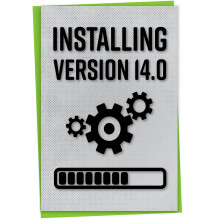 Gift Monster Funny 14th Birthday Card for Gamer, Installing Version 14.0, Age 14 Card for Boy, Girl or Geek, Happy 14th Birthday