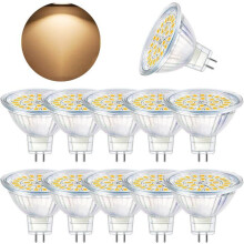 GU5.3 LED-Lampe, MR16 LED 12V 5W (entspricht 50W Halogenlampe), warmweiß (3000K), nicht dimmbare LED-Spotlampen, 10er-Packung