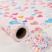 Birthday Gift Wrapping Paper Roll,43cm x 10m Colorful Love Wrapping Paper,Colored Gift Wrap paper for Birthday, Valentine's Day,Party,Christmas,Festi
