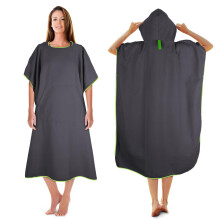 KUOGAS Changing Robe Towel Poncho with Hood for Surfing Swimming Wetsuit Changing,Compact & Light Weight (Navy Blue, 01-Medium) (Dark Gray, 01-Medium