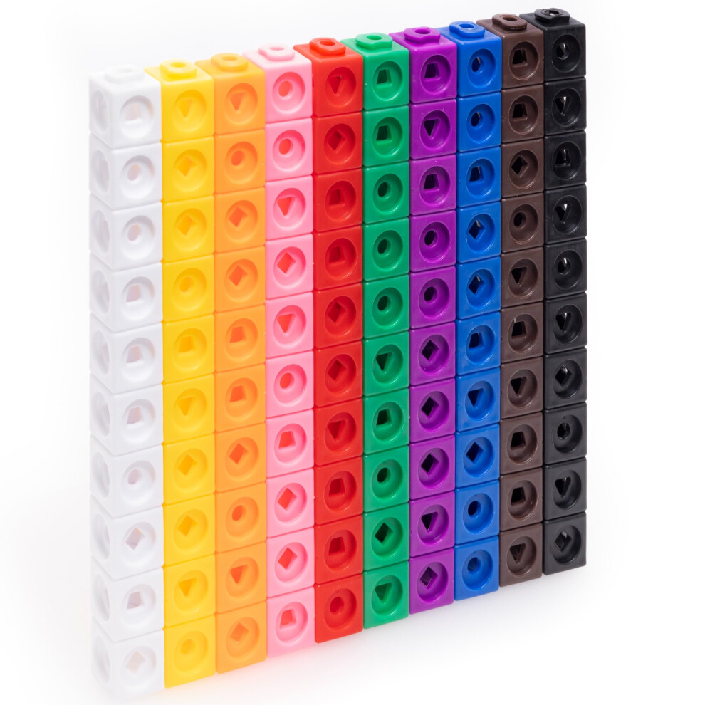 Photos - Educational Toy Temple Maths Cubes - 100-Piece Set of Fidget Linking Cubes for Early Learning and Maths, with 10 Colours and Geometric Shapes, Perf 
