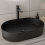 RAK Ingot Oval Countertop Basin Includes Matching Waste Black 1