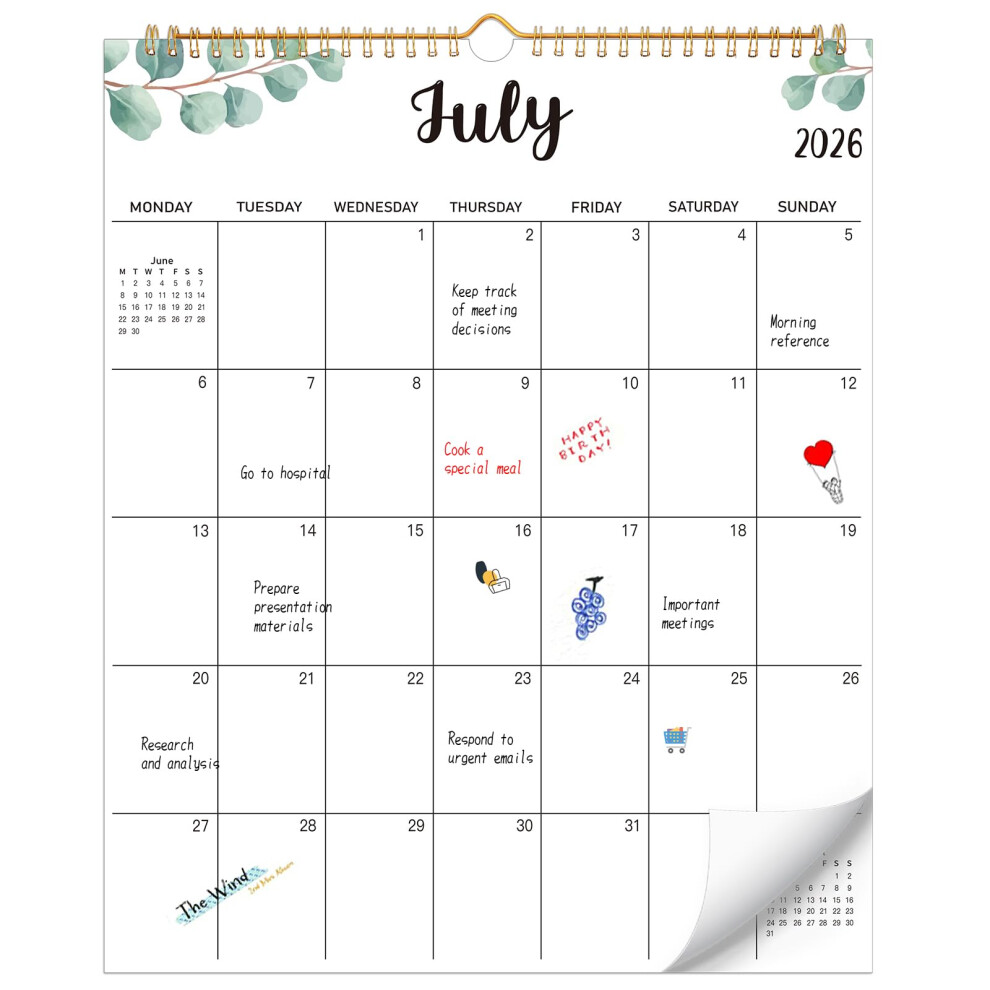 Photos - Other Office Equipment Calendar 2027 UK, Large Wall Calendar Jul.-Dec.2027, Family Calendar /27 Month to View, for Daily Monthly Plan 2026