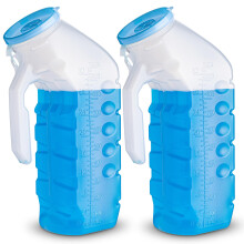 Urinal for Men - [2 Pack] - Glow in The Dark Lid Male Urinal - 1000ml