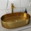 RAK Ingot Oval Countertop Basin Includes Matching Waste Gold 1