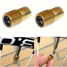 Kjzeex 2pcs Bike Bicycle Pump Adapter Valve Copper Adapter, Gold Bike Pump Adapter Converter, Presta Valve Adapter, Presta to Schrader Valve Adapter