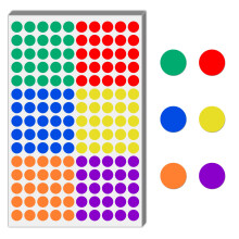 3000 Pieces - 12mm Coloured Dot Stickers, Sticky Dots Labels, 6 Assorted Colours