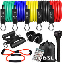 Resistance Bands - 14 Pc Resistance Bands Set Men Women, Exercise