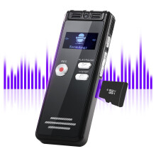 ZIPCIDE Digital Voice Activated Recorder - 3072Kpbs HD Dual MIC Dictaphone with Noise Reduction, 4200 Hours Audio Recording for