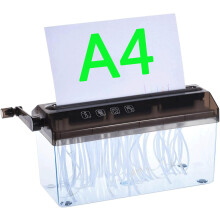 Manual A4 Paper Shredder, Mini Hand Crank Strip-Cut Shredder for Home Use, Portable Document Shredder for Financial Bills, A4 Sheets, and Small Paper