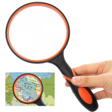 Magnifying Glass 10X, Handheld Reading Magnifier 75mm Magnifying Lens with Non-Slip Soft Rubber Handle Shatterproof Magnifying Mirror for Reading Rep