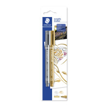 STAEDTLER 8323-S BK2 Metallic Marker Pens - Gold/Silver (Pack of 2)
