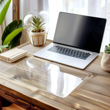 Nicoman Non-Slip PVC Desk Protector Mat with Round Edge, Heat Resistant & Waterproof Desk Pad - Clear, 70x40cm (2.3x1.3ft)