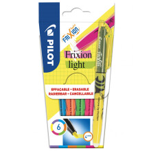 Pilot Frixion Light Erasable Highlighter Pens, Yellow, Set of 6