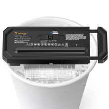 Bonsaii 6-Sheet Strip Cut Paper Shredder, Shreds Paper, Credit Cards, with Overheat Protection, Retractable Handle Portable Shredder for Home and Off