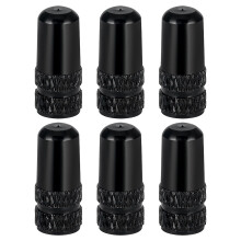 WOLMIK 6 Pcs Black Presta Valve Cap, Bike Presta Valve Stem Caps, Aluminum Anodized Tire Air Stem Covers, Bike Valve Stem Caps Used On Presta/French