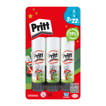 Pritt Glue Stick, Safe and Child-Friendly Craft Glue for Arts and Crafts Activities, Strong-Hold adhesive for School and Office Supplies, 22 g (Pack