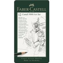 Faber-Castell 9000 Art Set, 12 x Pencils in a Stylish Tin