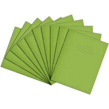 Rhino A5+ Exercise Books, 80-Page / 8mm Lined with Margin Paper Notebook, 100-Pack, 9 x 7 Writing Book, Office & School Stationery Supplies, Light Gr