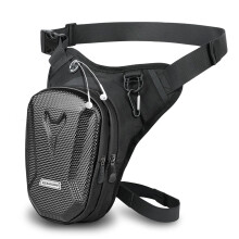 flintronic Leg Bag, Motorcycle Leg Bag, EVA Hardshell Durable Hiking Waist Pack, with Headphone Jack, Waterproof Multi-Function Sports Hip Bag for Me