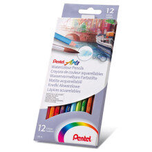 Pentel Arts Watercolour Pencil Set - Assorted (Pack of 12) CB9-12U