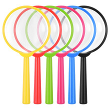 KFHENSOMR 6Pcs Magnifying Glasses Plastic Magnifier Colorful Hand Lens 5X Mini Magnifying Glass for Science Class Reading Outdoor Observation Party F