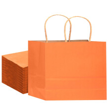 Gcardist 16PCS Gift Paper Bags 32x25x11cm Large Gift Bag with Handles Bulk Orange Bags Multiple Uses (12.6x10x4.3Inch,Wide Large)