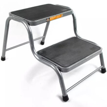 Xtremeauto Double Steel Caravan Step - Extra Large, Heavy Duty, Non-Slip, Versatile, Silver, Modern Steel Step Stool for Caravan, Motorhome, Camperva