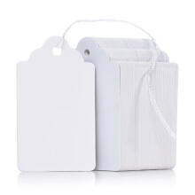 Uniclife 200 Pcs 4.5 cm White Labels for Prices, White Price Display Tag for Pricing Clothing Jewelry Gifts Blank Hang Tag Merchandise Marking Tags,