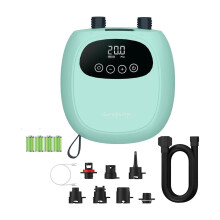 dwndpump Electric Paddle Board Pump, Rechargeable 20PSI High Pressure SUP Pump, Battery Powered Dual-Stage Inflation and Deflation Sup Air Pump, Port
