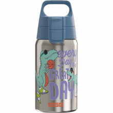SIGG - Stainless Steel Kids Water Bottle - Shield Great Day - Suitable for Carbonated Beverages - Leakproof - Lightweight - BPA Free - Brushed with Di