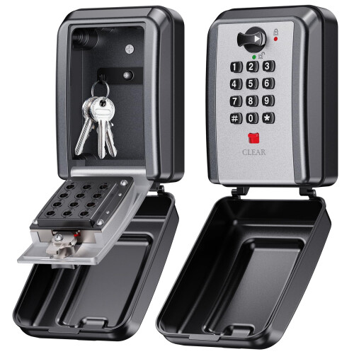 Mohard Key Safe Wall Mounted, 12 Digit Combination Security Lock Box with Code,
