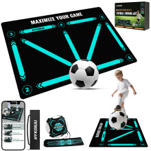 Football Training Mat With Training Video Football Skills Mat Mastery Footstep Agility Pad To Boost Speed, Strength & Coordination Non-Slip Footbal T